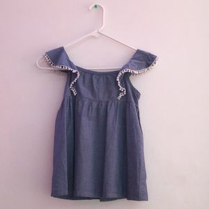 Short sleeve top shirt with Pom poms